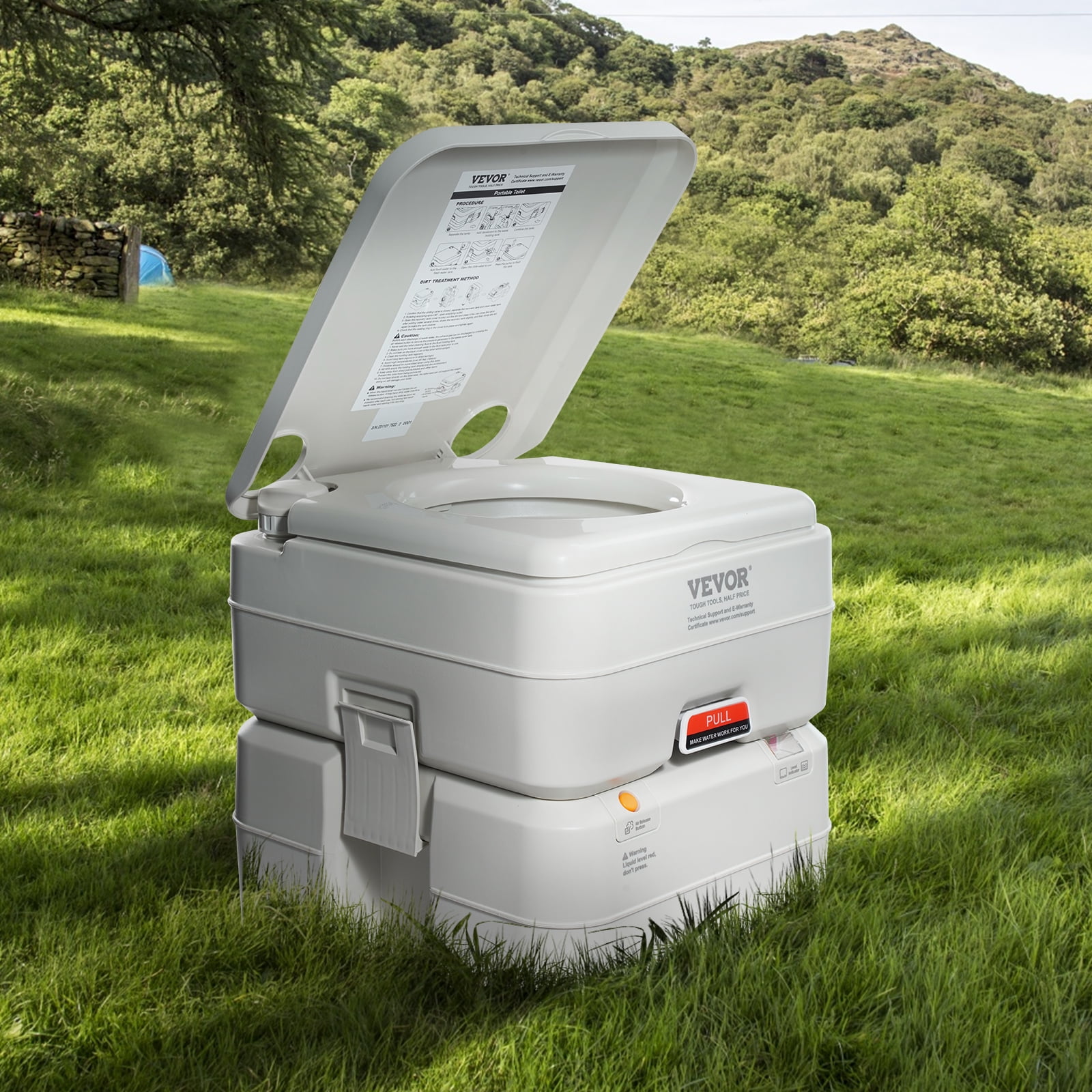 SKYSHALO Portable Toilet RV Toilet Flush Travel Camping 5.3 Gal Commode