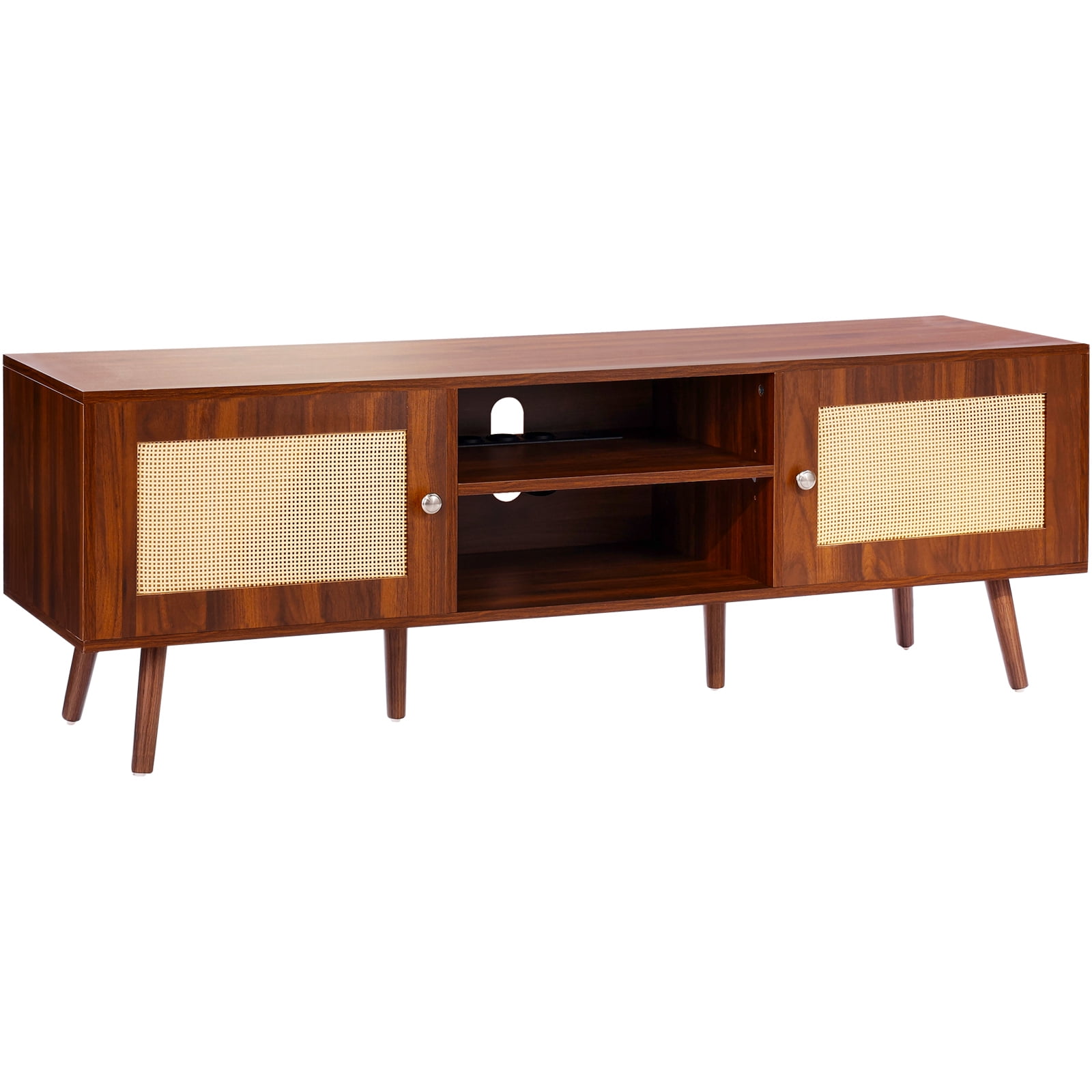 SKYSHALO Rattan Television Console, Contemporary Design for 65" TVs ...