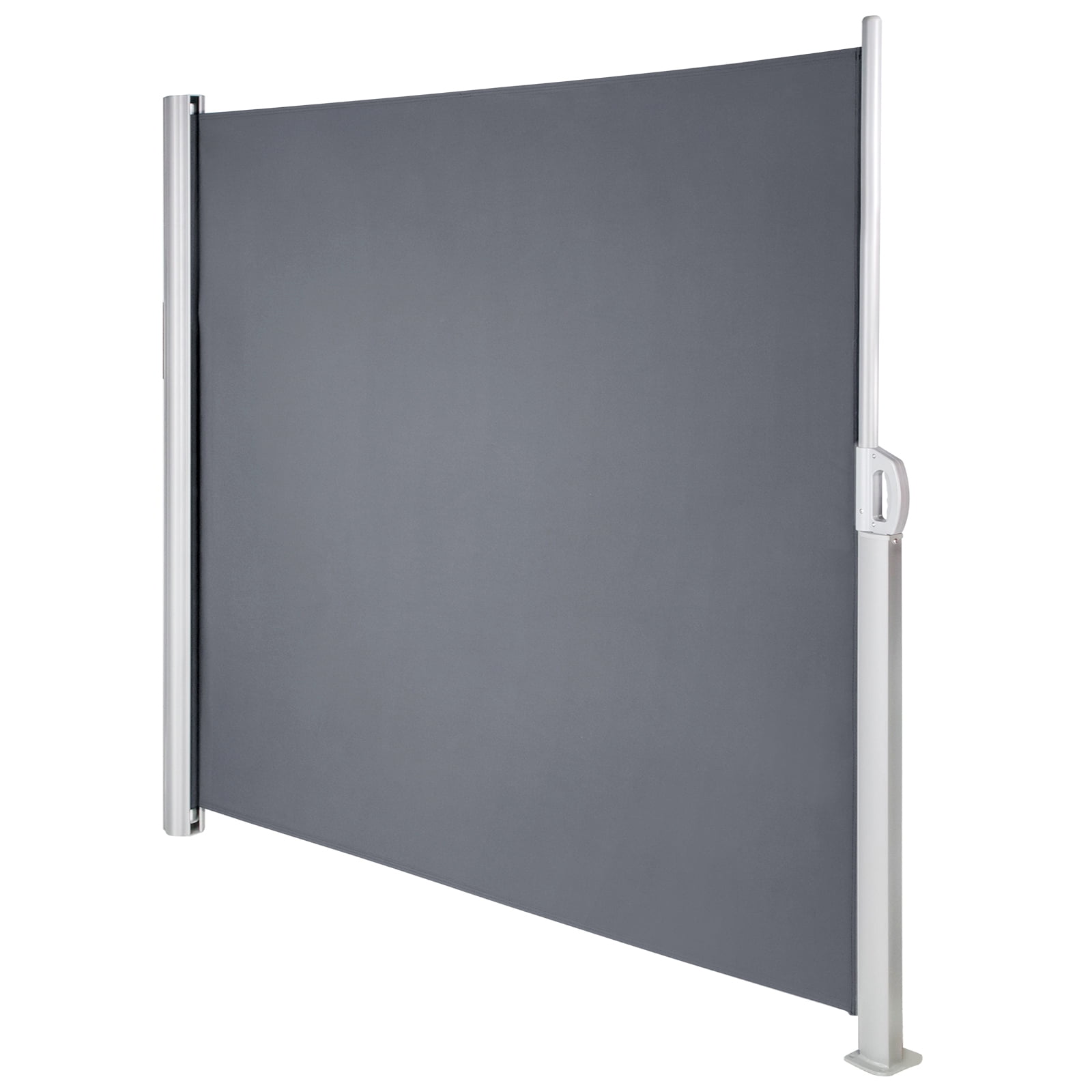 KFFKFF Retractable Side Awning 118" x 63", Retractable Patio Screen Waterproof, Retractable Room Divider Grey for Privacy, Garden, Outdoor, Patio and Terrace