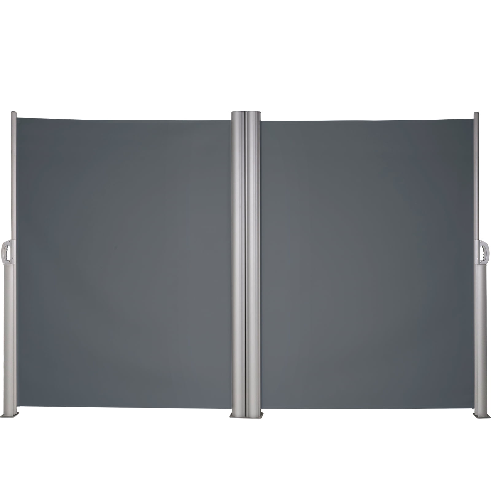 KFFKFF Retractable Side Awning 236" x 63",Double Retractable Patio Screen Waterproof, Retractable Room Divider Black for Privacy, Garden, Outdoor, Patio and Terrace