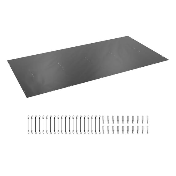 KFFKFF Safety Cover for 12x25ft Rectangular Inground Swimming Pools, Features Drainage Holes, Mesh Design for Winter Protection, PVC Material, in Dark Grey