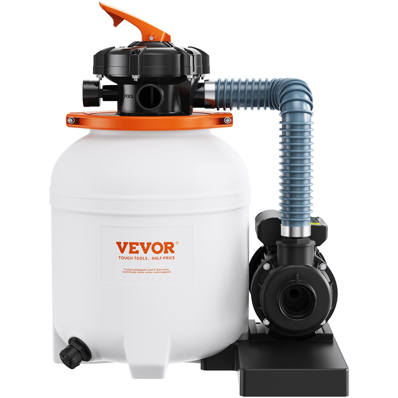 SKYSHALO 12 inch Sand Filter Pump for Above Ground Pools, 0.35HP Pool Pump with Sand Filter, 1585GPH Flow, 6-Way Valve