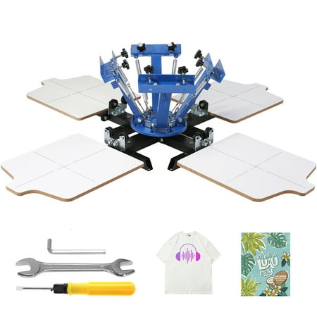 SKYSHALO 4 Color 4 Station Silk Screening Screenprint Press Screen Printing Machine