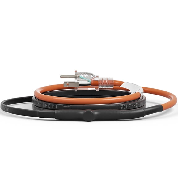 KFFKFF Self-Regulating Pipe Heating Cable 5W/ft w/ Built-in Thermostat 6 Feet