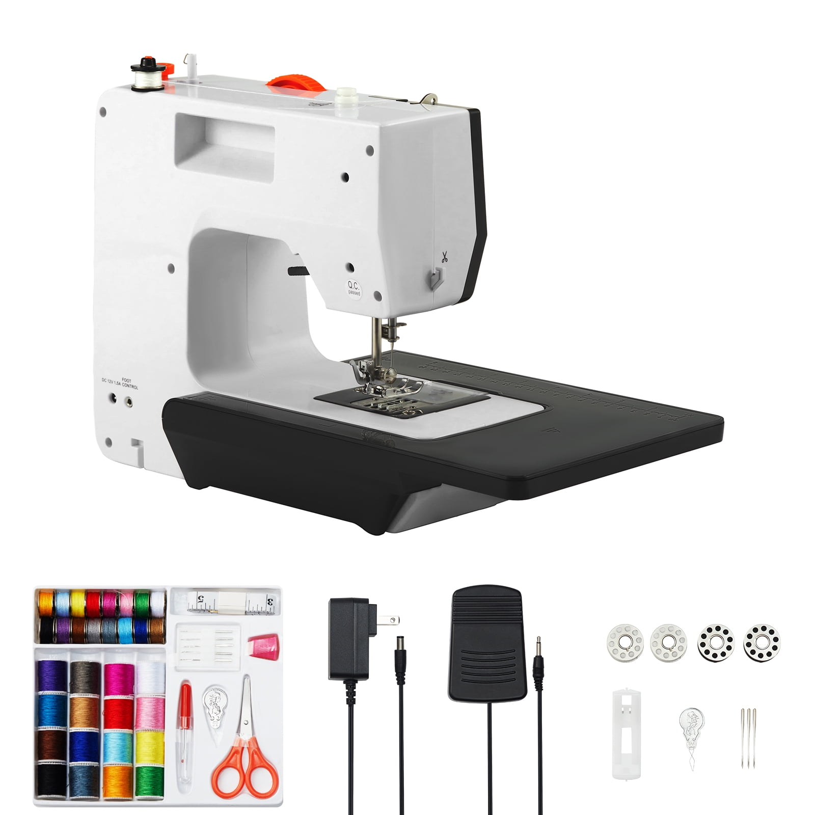 SKYSHALO Sewing Machines, 38 Built-in Stitches Mini Portable Sewing Machine with Dual Speed, Reverse Sewing, Wide Table, Light, Easy to Use