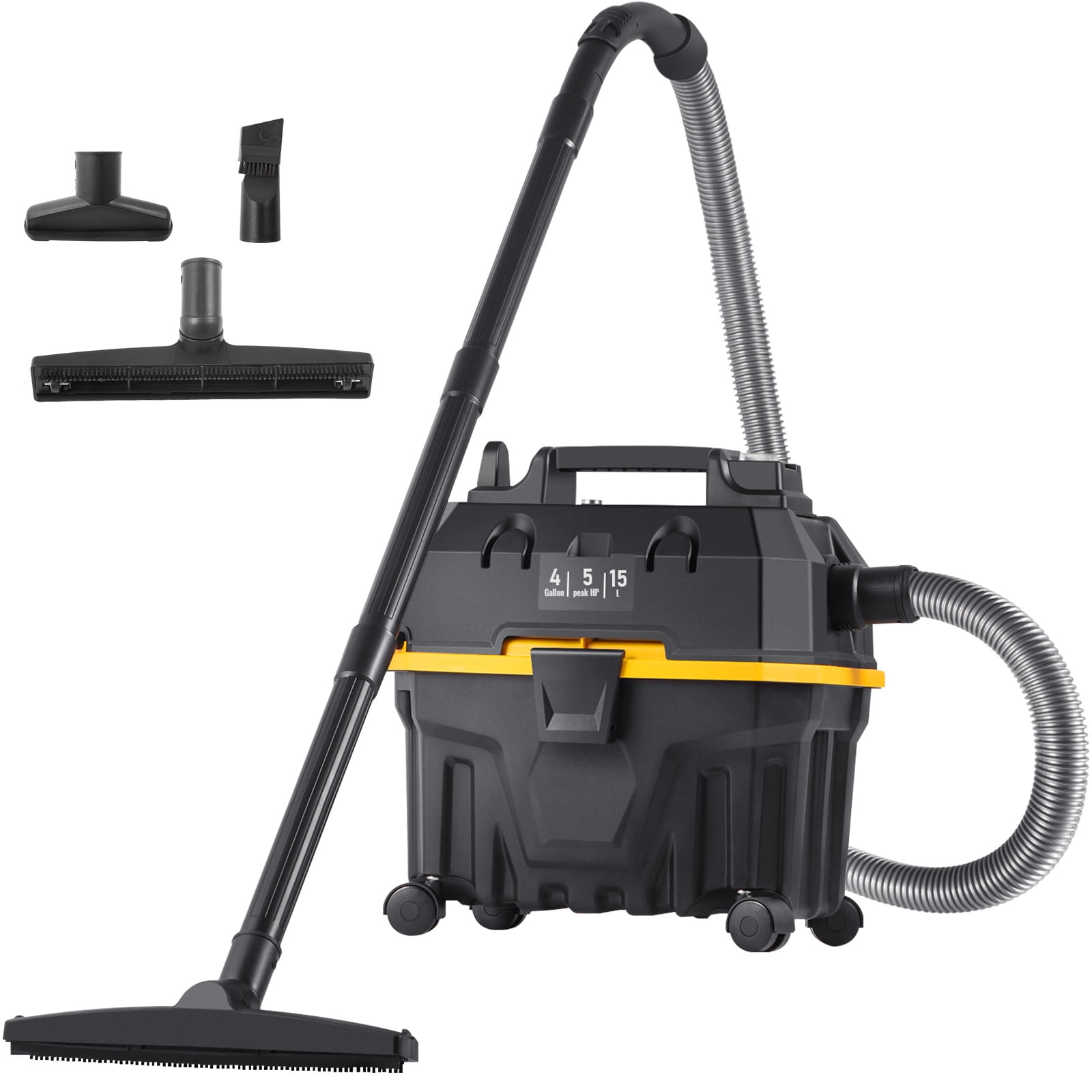BENTISM Shop Vacuum Wet and Dry, 4 Gallon, 5 Peak HP, 3 in 1 Wet Dry Vac with Blowing Function, Portable with Attachments to Clean Floor, Upholstery, Gap, Car, ETL Listed