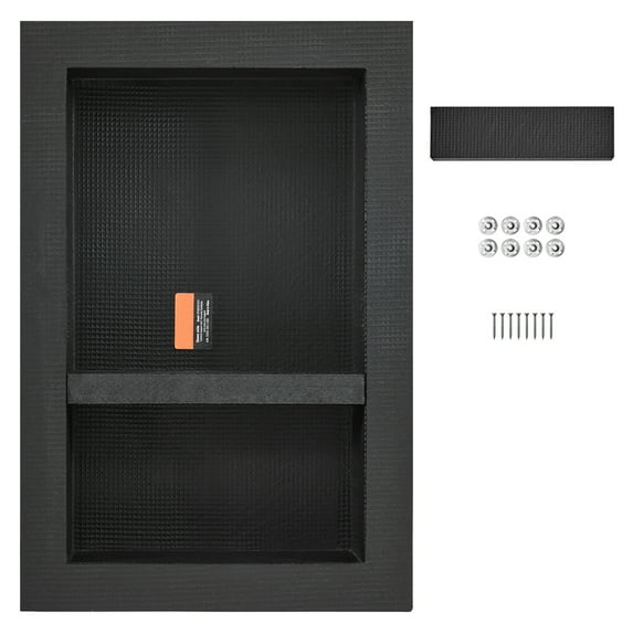 KFFKFF Shower Niche 16x24x4" Double Shelf Wall-inserted for Shower Bathroom