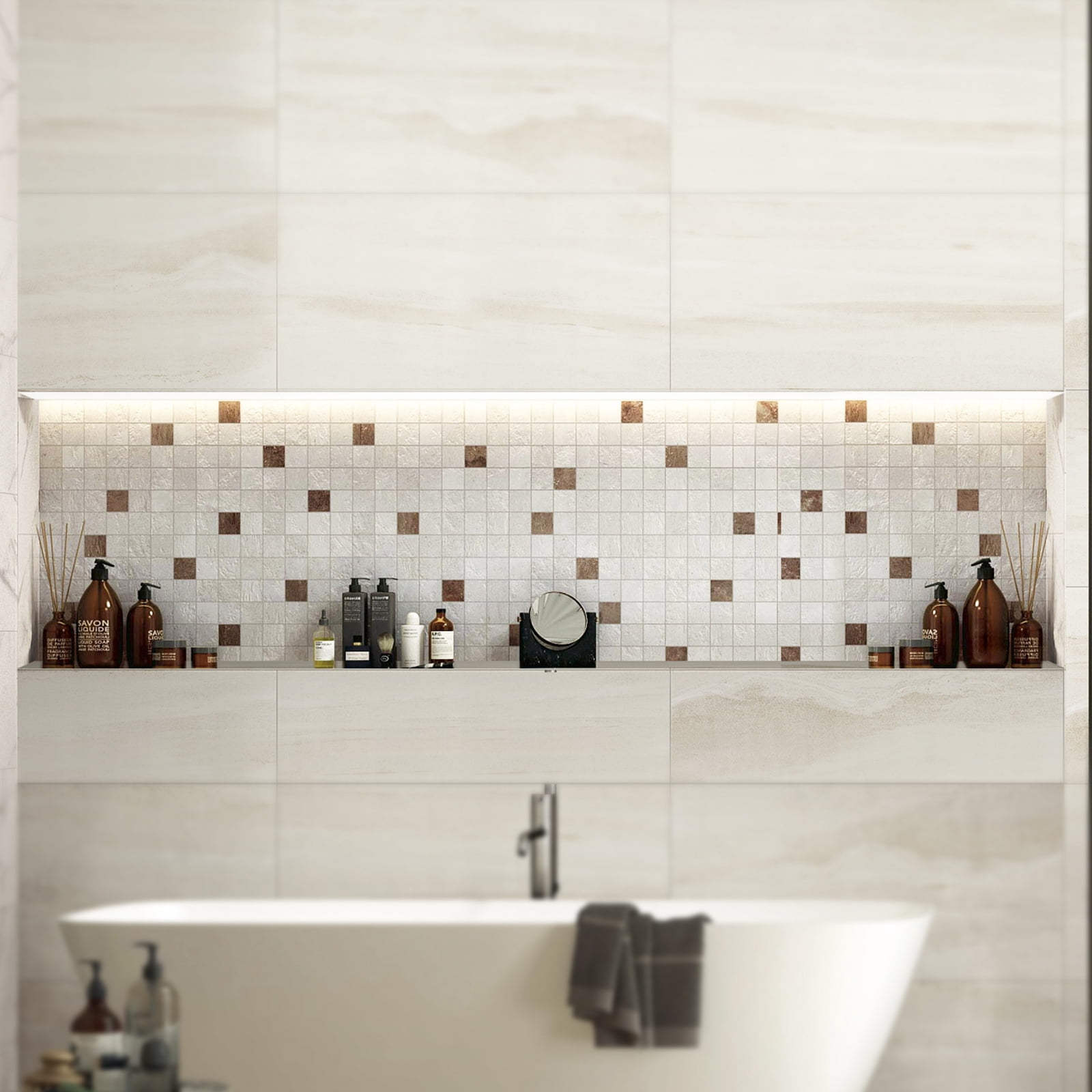 SKYSHALO Shower Niche 16x50x4" Single Shelf Wall-inserted for Shower Bathroom - Walmart.com