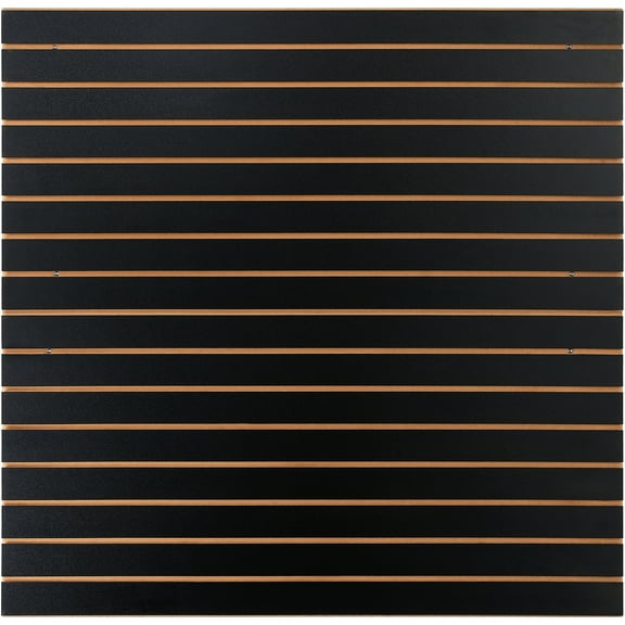 KFFKFF Slatwall Panels Heavy Duty 24"H x 48"L Garage Wall Organizer Set of 2 Panels, Black