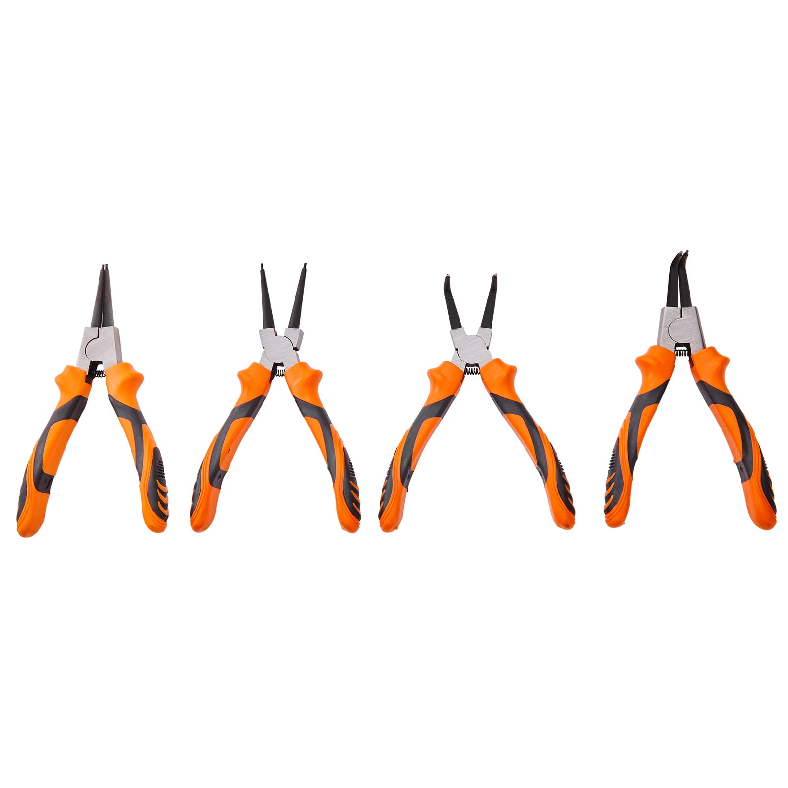 SKYSHALO Snap Ring Pliers Set, 4-Piece 0.07" Tip Diameter, High Carbon Steel Straight and Bent Jaw, Heavy Duty Internal and External Circlip Pliers Kit, with Portable Tool Bag
