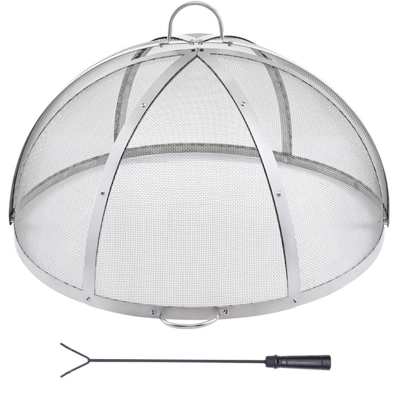 SKYSHALO Spark Guard for Firepits, 40" Wide, Circular Outdoor Fire Pit Protection, Stainless Steel Mesh Cover, Simple Lift Design, Metal Shield for Patio & Garden Fireplaces