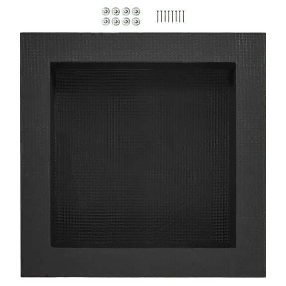 SKYSHALO Square Shower Niche, 16" x 16", Wall Recess for Storage, Single Shelf, Tile-Ready, Sealed for Moisture Protection, Sleek Soap Holder for Bathroom, Black