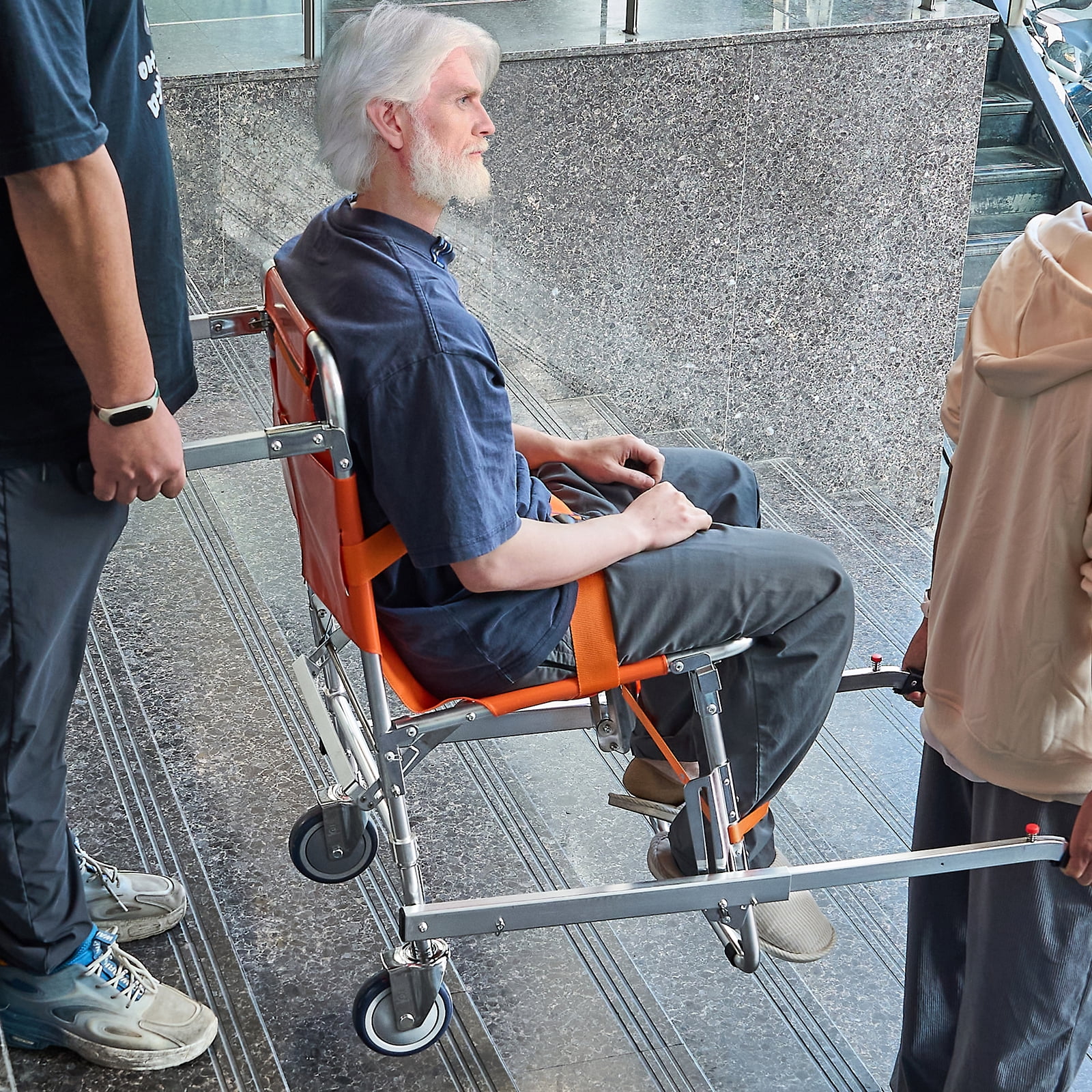 SKYSHALO Portable Stair Chair, Handicap Patient Transport, 350 lbs