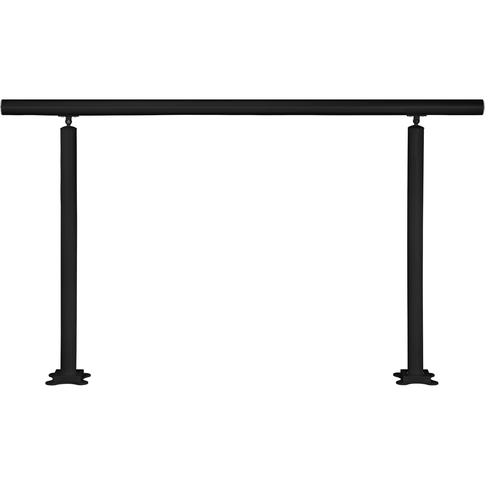 Adjustable Black Aluminum Outdoor Stair Handrail Kit, 5 ft for 0-5 Steps