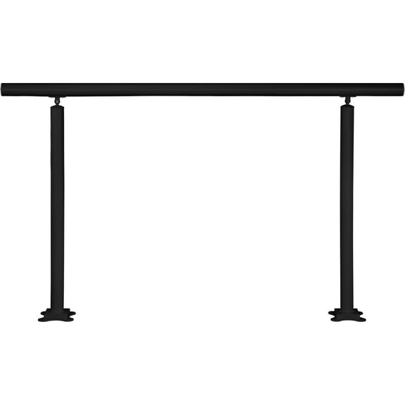 KFFKFF Stair Railing Kit, , Adjustable Angle Black Aluminum Stair Handrail, 5 ft Handrails for Outdoor 0-5 Steps, Indoor & Outdoor Stairs for the Elderly