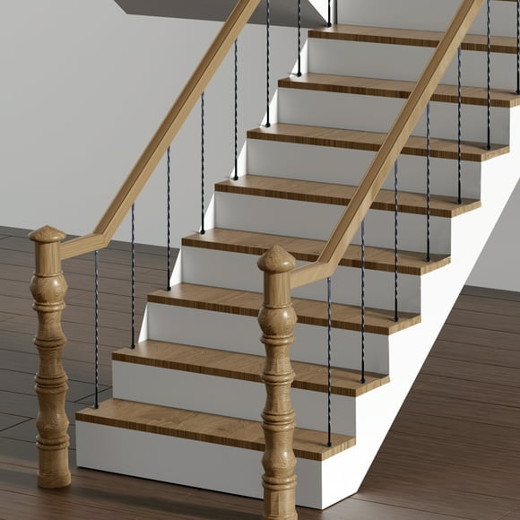 SKYSHALO Staircase Metal Balusters: 44'' Steel Deck Spindles with Screw-in Shoes and Twist-resistant Design