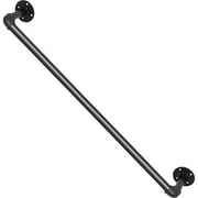 KFFKFF Staircase and Railing Handrails with Wall Mount Supports Screw, Carbon Steel Black, 4.85 lb