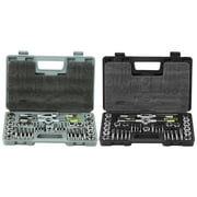 SKYSHALO Tap and Die Set, 80Pcs Metric and SAE Standard, Bearing Steel Taps and Dies, Essential Threading Tool for Cutting External Internal Threads, with Complete Accessories and Storage Case