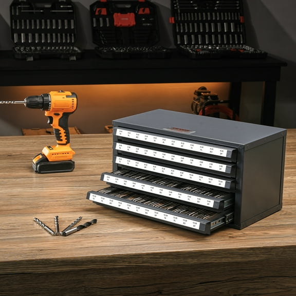 KFFKFF Tap Dispenser Cabinet, Five-Drawer Tap Organizer Cabinet for for #2-56-#12-28 Steel Tap Dispenser, 60-Compartment Stackable Tap Cabinet for Tap Storage