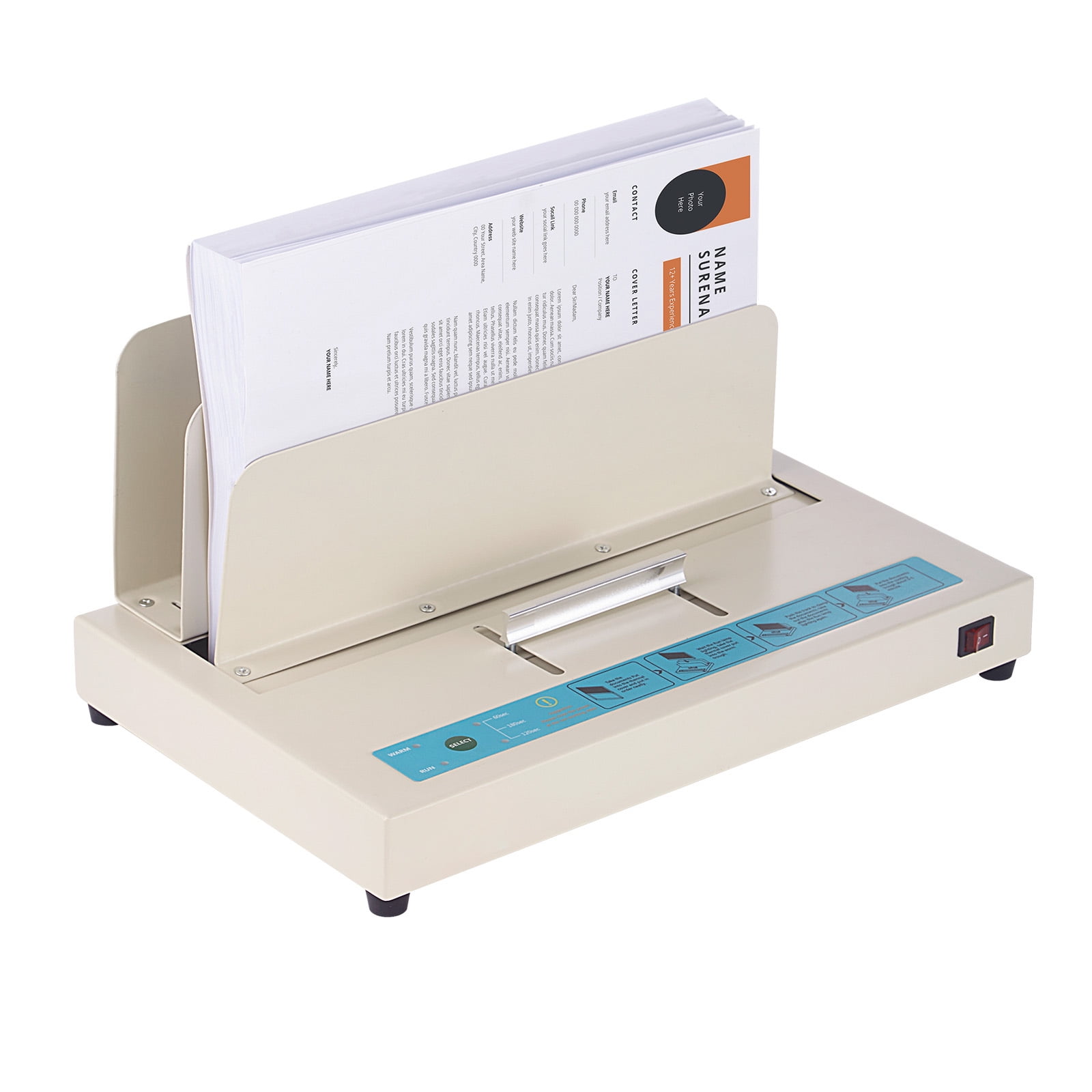 SKYSHALO Thermal Book Binder, Accommodates Up to 500 Sheets, Suitable for A3(Short Edge)/A4/A5 Formats, 50mm Max Binding Width, Features Infrared Optical Detection for Enhanced Precision