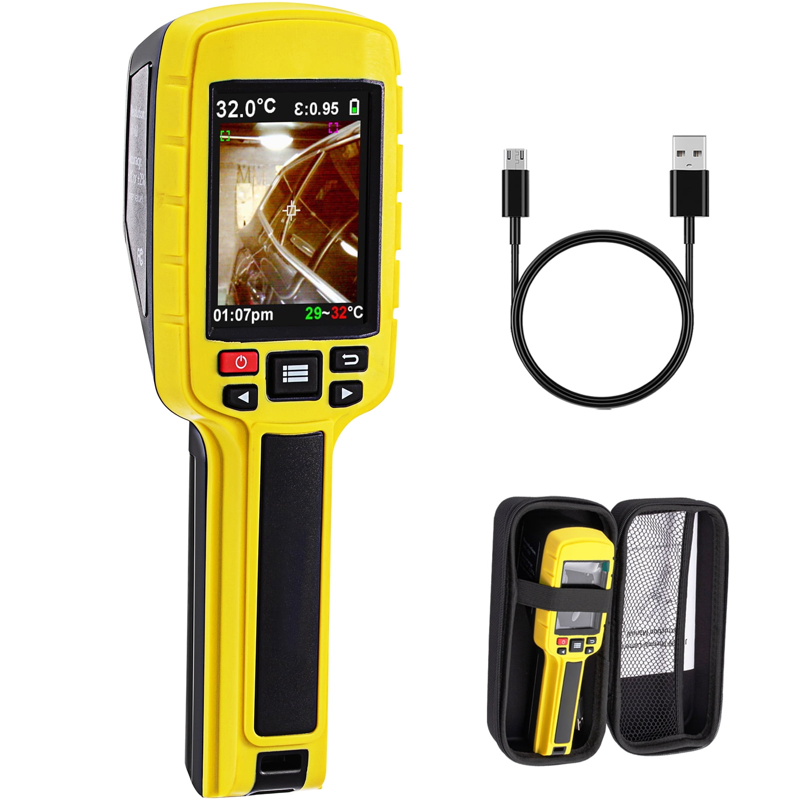 KFFKFF Thermal Imaging Camera, 60x60 (3600 Pixels) IR Resolution Infrared Camera with 2.8" Color Display Screen, Built-in SD Card and Li-ion Battery, for HVAC, Electrical System Automatic Detect