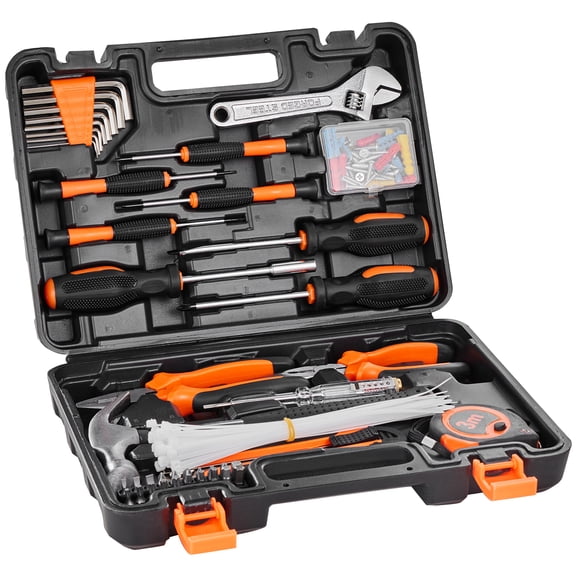 KFFKFF Tool Collection, 216-Piece Household Hand Tool Kit, Durable Steel Home Repair Set with Carry Case for DIY, Home Upkeep, and Car Maintenance