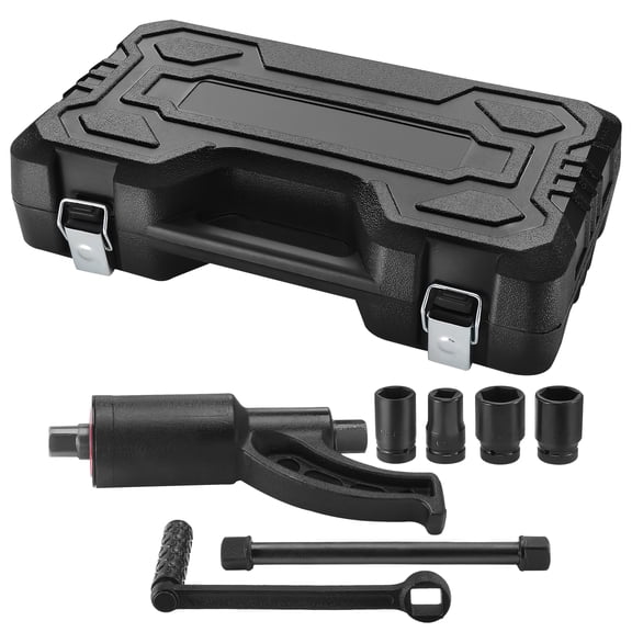 KFFKFF Torque Amplifier, Durable Torque Amplifier Wrench Kit, 1 Inch Drive Lug Nut Wrench Enhancer, 1:58 4800N.m Lug Nut Extractor, Includes 4 Sockets & Carrying Case for Trucks, Trailers, RVs