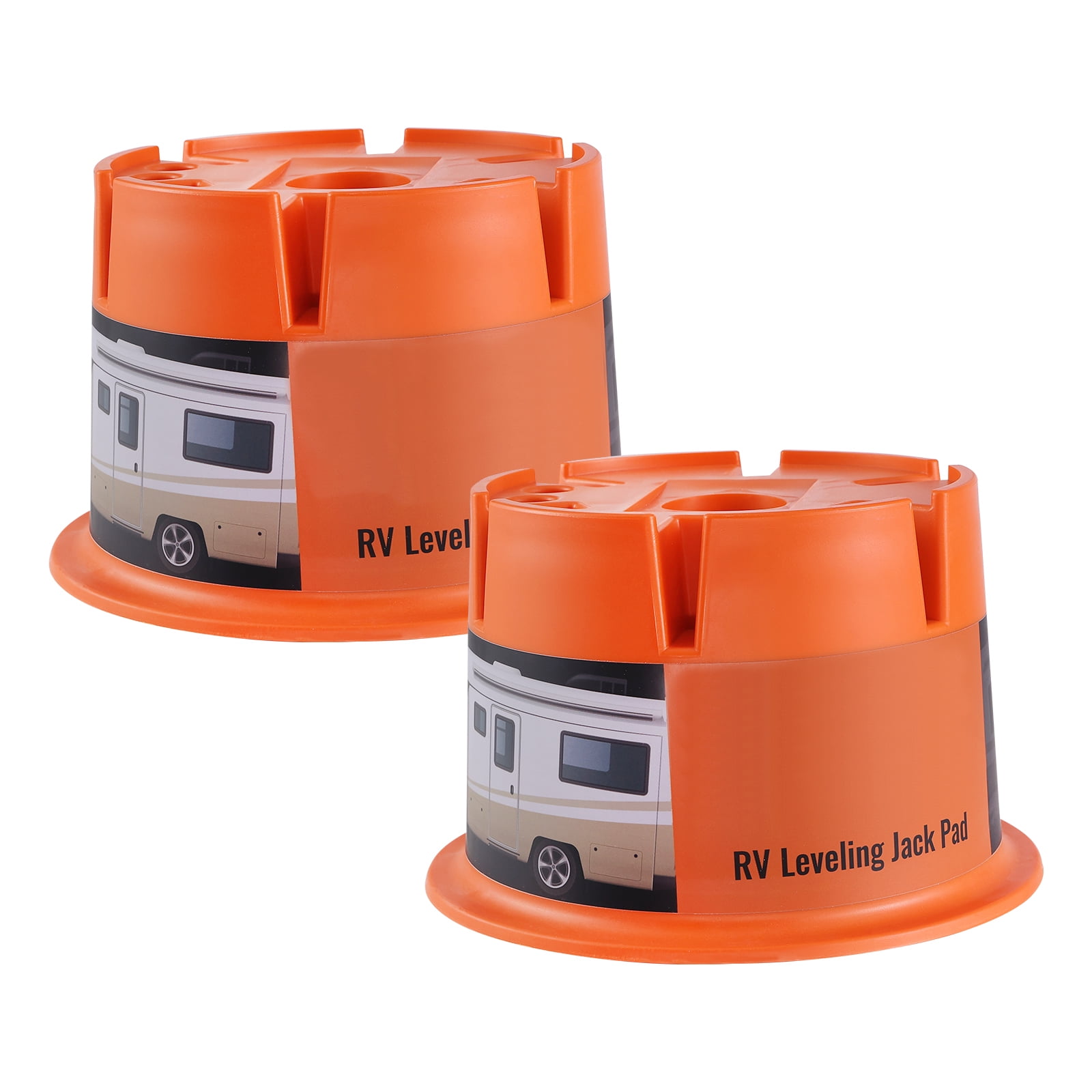 KFFKFF Trailer Support Block, 2000 lbs Load RV Leveling Aid, Durable Polypropylene Stabilizer for RVs, Suitable for All Tongue Jacks, Posts, Feet, 5th Wheels, Set of 2