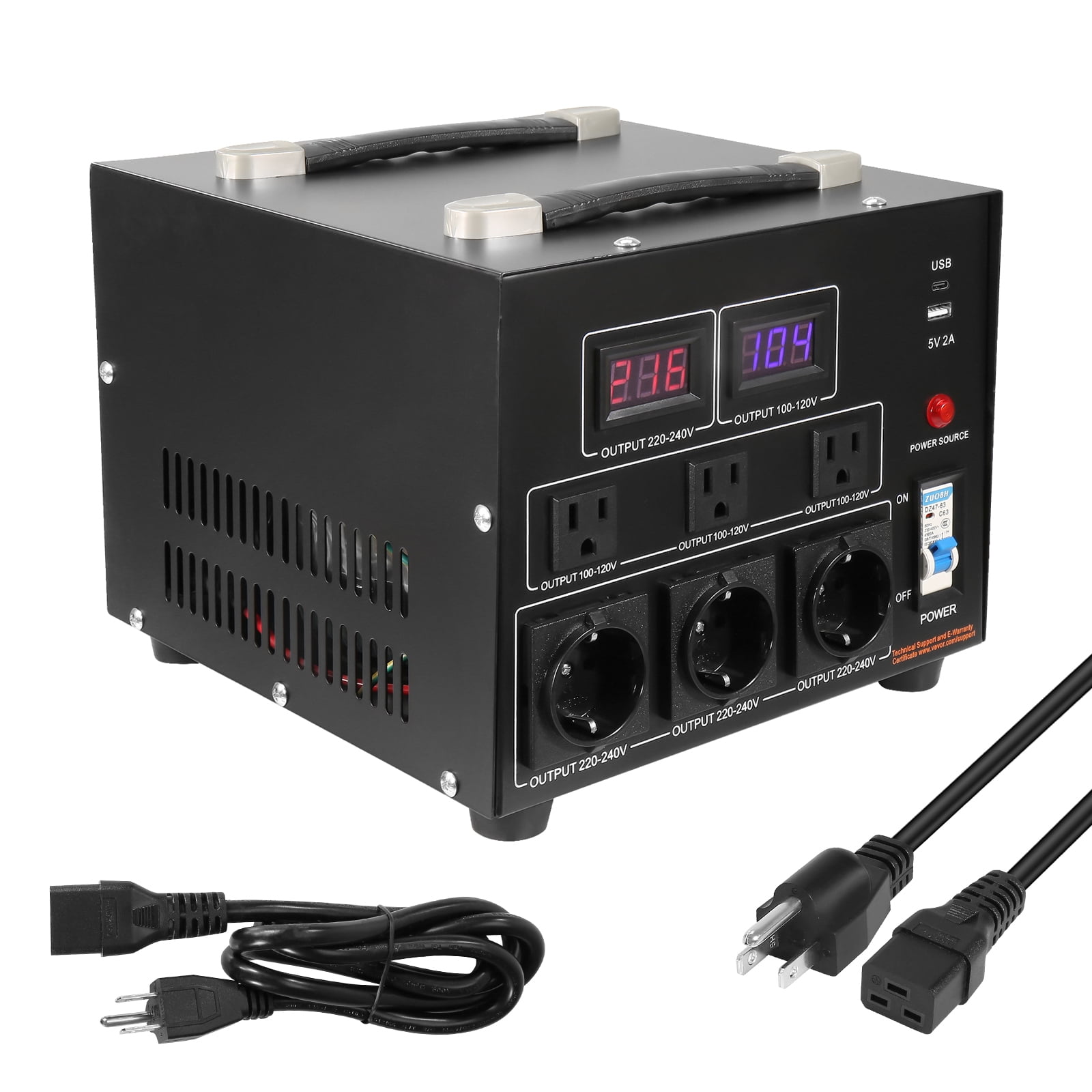 KFFKFF Transformer Step Up/Down 220V-110V /110V-220V FCC&ETL Certificated 3000W 2 Led Voltage Converter