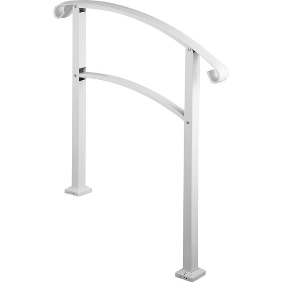 KFFKFF Transitional Handrail Fits 3 Steps Matte White