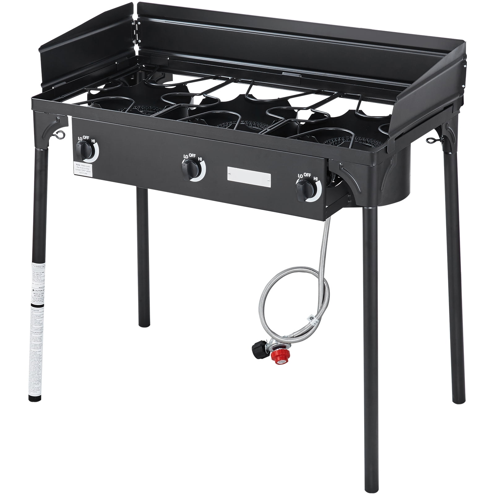SKYSHALO Triple Burner Outdoor Camping Stove with Windscreen Cooking Stove Portable BBQ Gas Cooker 90,000 BTU