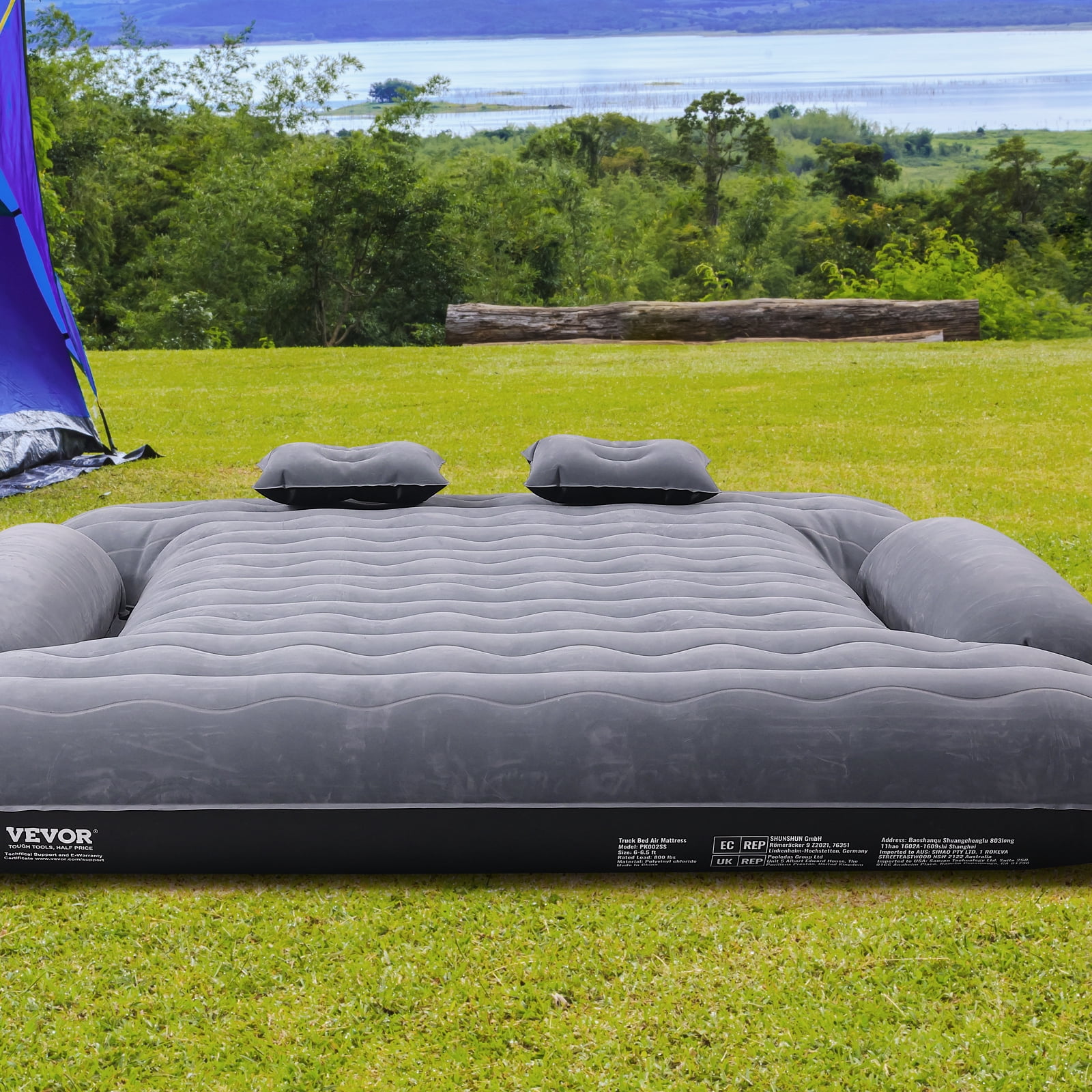 SKYSHALO Truck Bed Air Mattress 9.45 inches Waterproof Inflatable with 12V Pump, 6-6.5 ft