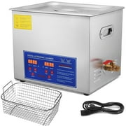 SKYSHALO Ultrasonic Cleaner 250W Ultrasonic Cleaner Jewelry Ultrasonic Jewelry Eyeglass Commercial Industrial with Digital Heater Timer Basket (10 Liter)