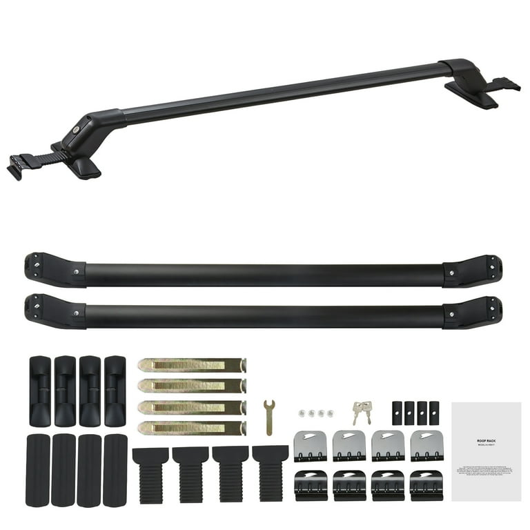 SKYSHALO Universal Roof Rack Cross Bars 41.3 Aluminum Roof Rack Crossbars Fit Roof without Side Rail 155 lbs Load Capacity Adjustable Bare Roof Crossbars with Locks for SUVs Sedans and Vans