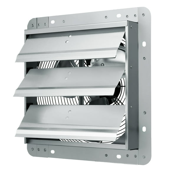 SKYSHALO VV-ACPQS-12 1000 CFM 72 W 120 V Aluminum Steel Shutter Exhaust Fan, 1600 rpm - Silver