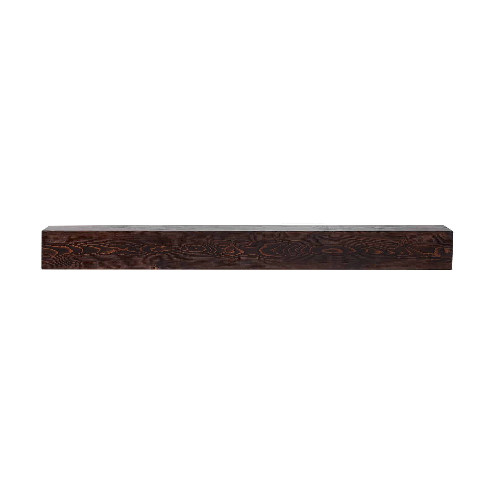 KFFKFF Wall Mantel, 72"x8"x5", Supports up to 50 lbs, Crafted from Natural Wood for Above Fireplace Placement, Floating Country-Style Shelf, Artisanal Wall Shelf in Rustic Brown