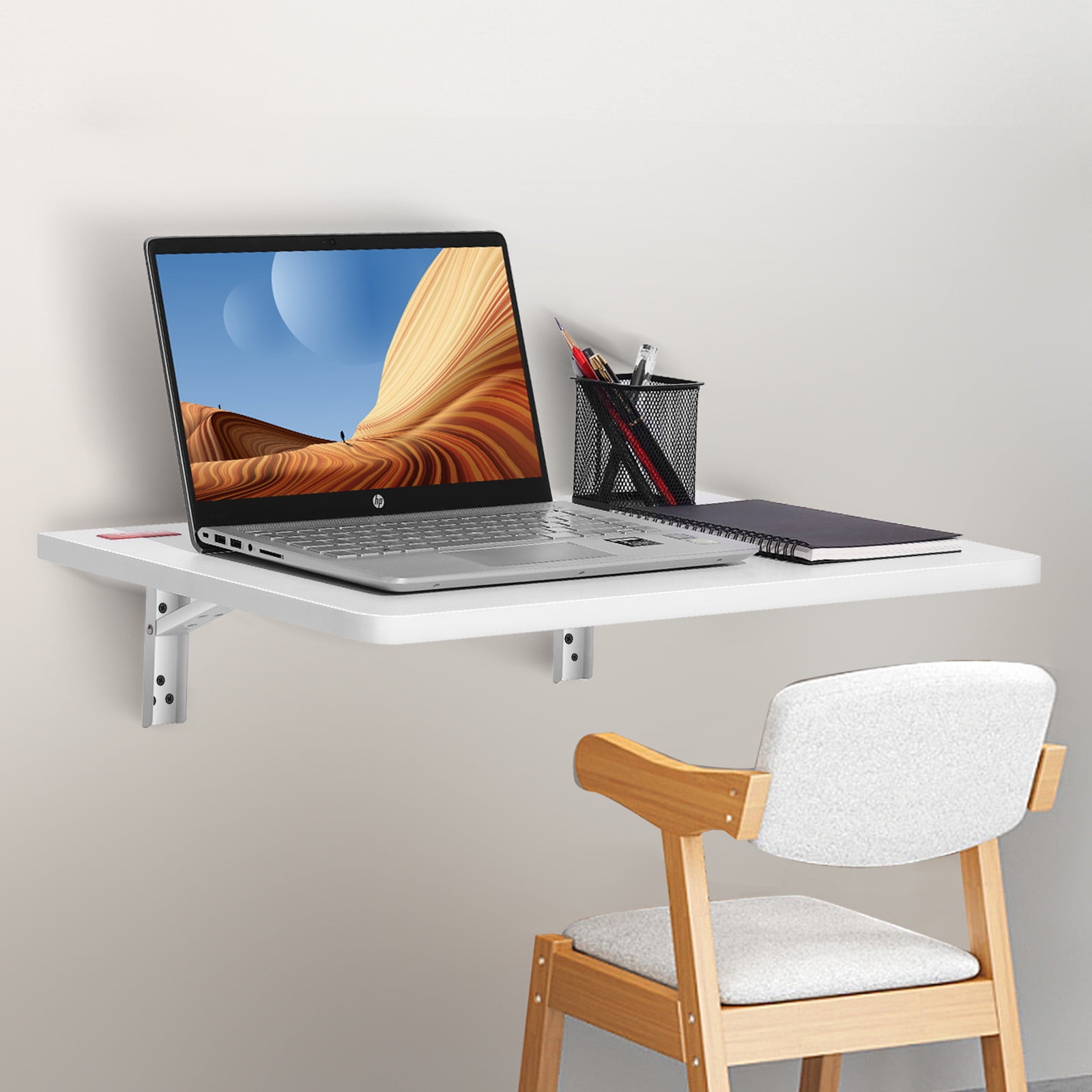 Skyshalo Adult Wall Mounted Folding Table Smart Design with Installation Tools White Size 23.6 inch x 15.6 inch