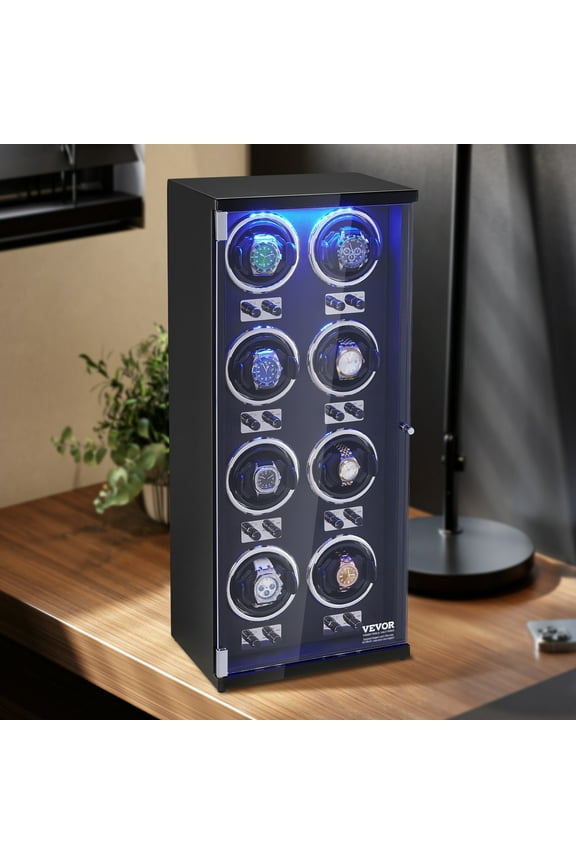Watch Winder for 8 Automatic Watches with 8 Quiet Japanese Mabuchi Motors
