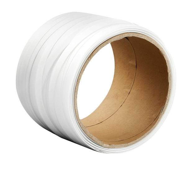 SKYSHALO Woven Cord Strapping Coil, 330ft L x 3/4in W x 0.03in Thick, 1763 lbs Tensile Strength, Durable Pallet Banding Strap Roll, Easy-to-Use Packaging Solution, White