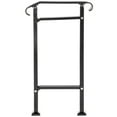 thumbnail image 1 of KFFKFF Wrought Iron Handrail, Adjustable Front Porch Hand Railings, Black Transitional Hand Rail for Wooden Stairs with Installation Kit, Fit 1 or 2 Steps Outdoor Stair Railing,, 1 of 9