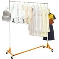 thumbnail image 1 of KFFKFF Z Rack, Industrial Grade Z Base Garment Rack, Height Adjustable Rolling Z Garment Rack, Sturdy Steel Z Base Clothing Rack w/ Lockable Casters for Home Garment Store Display Commercial Use, 1 of 10