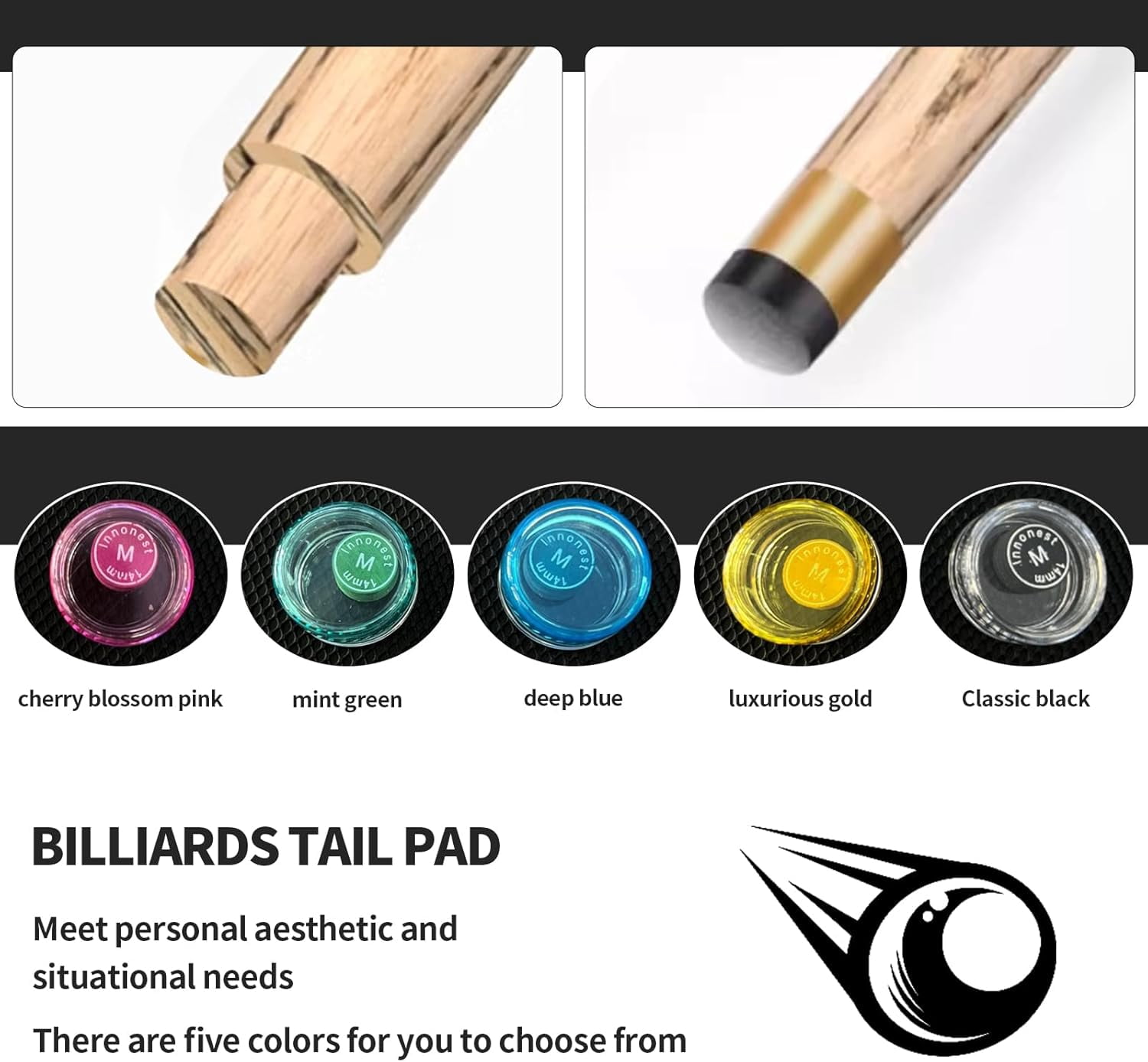 SKYSONIC 14mm Pool Cue Tips [5 Colors] - Professional Billiard/Snooker ...