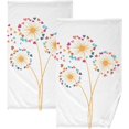 thumbnail image 1 of SKYSONIC 16"x28" Face Hand Towel Set, Pink Blue Yellow Dandelion Herbs Cotton Washcloths, Quick-Dry Highly Absorbent Bath Towels 2 PCS for Bathroom Ktichen Travel SPA Gym, 1 of 7