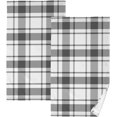 thumbnail image 1 of SKYSONIC 16"x28" Face Hand Towel Set, Plaid White BlackCotton Washcloths, Quick-Dry Highly Absorbent Bath Towels 2 PCS for Bathroom Ktichen Travel SPA Gym, 1 of 7