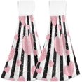 thumbnail image 1 of SKYSONIC 2 PCS 2 PCS Microfiber Hand Towels, Black Stripe Heart Soft Absorbent Kitchen Hand Towels with Loop, Quick Dry Microfiber Cleaning Cloths Bath Hand Towels, 12"x17", 1 of 6