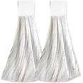 thumbnail image 1 of SKYSONIC 2 PCS 2 PCS Microfiber Hand Towels, Gray Marble Canvas Gold Texture Soft Absorbent Kitchen Hand Towels with Loop, Quick Dry Microfiber Cleaning Cloths Bath Hand Towels, 12"x17", 1 of 6
