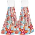thumbnail image 1 of SKYSONIC 2 PCS 2 PCS Microfiber Hand Towels, Watercolor Sea Star Soft Absorbent Kitchen Hand Towels with Loop, Quick Dry Microfiber Cleaning Cloths Bath Hand Towels, 12"x17", 1 of 6