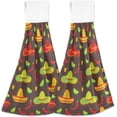 thumbnail image 1 of SKYSONIC Chili Pepper Mexican 2Pcs Hanging Hand Towels with Hanging Loop, Absorbent Hand Towels Soft Thick Dish Cloth Hand Towels for Kitchen Bathroom, with Hanging Loop, 12"x17", 1 of 6