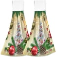 thumbnail image 1 of SKYSONIC 2 PCS Christmas Tree Ball Hand Towels with Hanging Loop for Bathroom and Kitchen, Hanging Band Towel - Xmas Winter New Year Kitchen Dish Cloth and Bathroom Hand Towels Set , 12"x17", 1 of 6