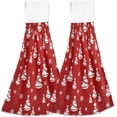 thumbnail image 1 of SKYSONIC 2 PCS Christmas Tree Hand Towels with Hanging Loop for Bathroom and Kitchen, Hanging Band Towel - Buffalo Plaid Christmas Tree Kitchen Dish Cloth and Bathroom Hand Towels Set , 12"x17", 1 of 6
